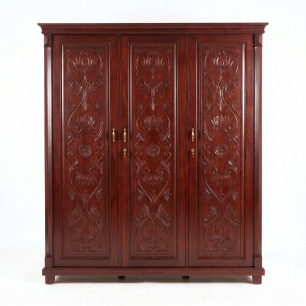 WoodParkBD_Almirah_Nokshi_Mahogany_1200_01 Nokshi Almirah (Mahogany Wood)
