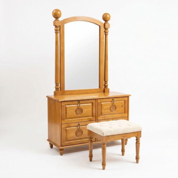 WoodParkBD_DressingTable_Lota_Sagun_1200_01 Lota Dressing Table (Sagun Wood)
