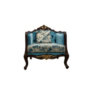 Blue Floral Single Sofa