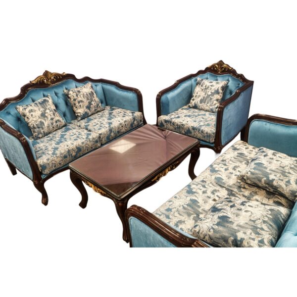 Blue Floral Sofa Set