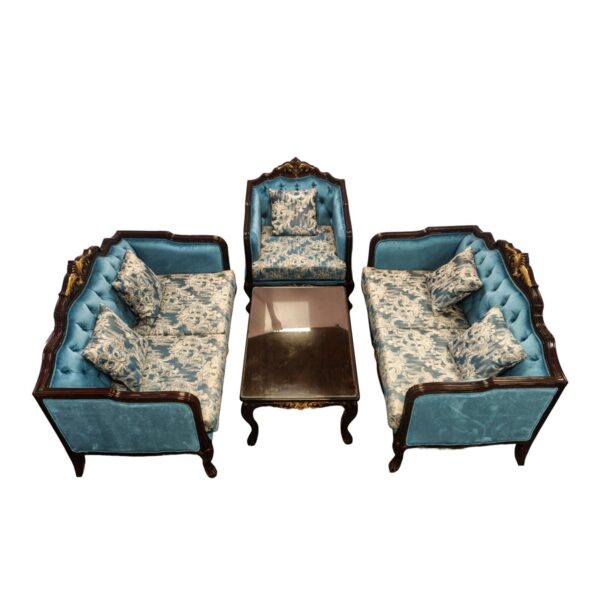Blue Floral Sofa Set