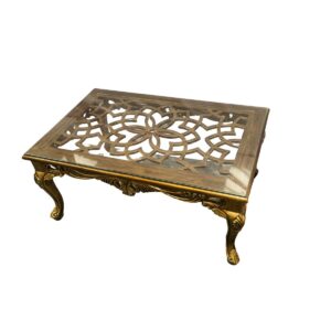 Carved Glass Top Tea Table Carved Glass Top Tea Table