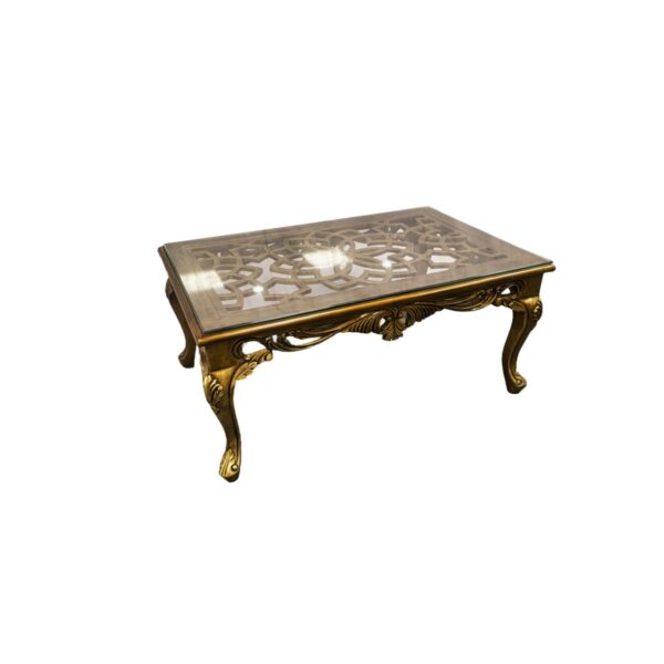 Carved Glass Top Tea Table Carved Glass Top Tea Table
