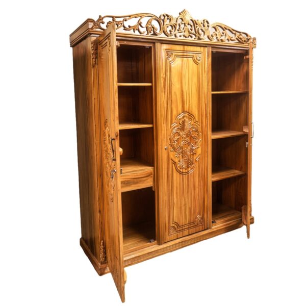 Carved Three Door Almirah