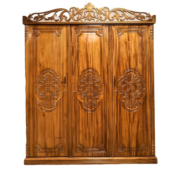 Carved Three Door Almirah