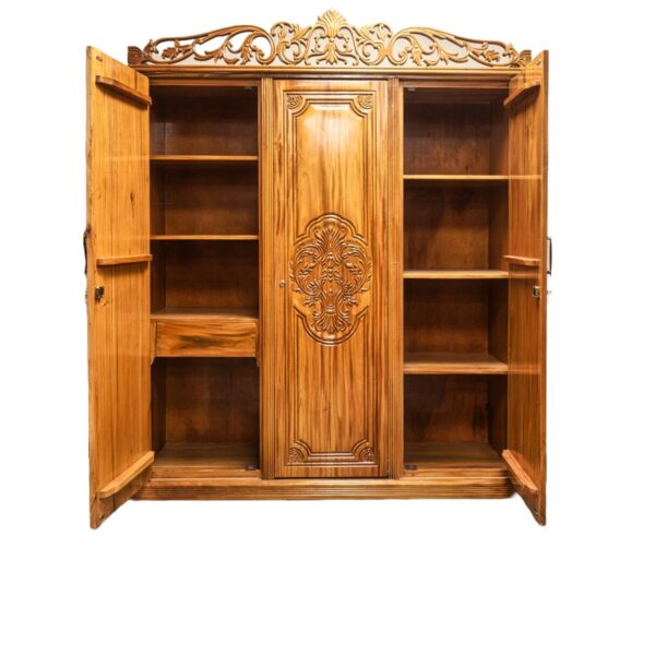 Carved Three Door Almirah