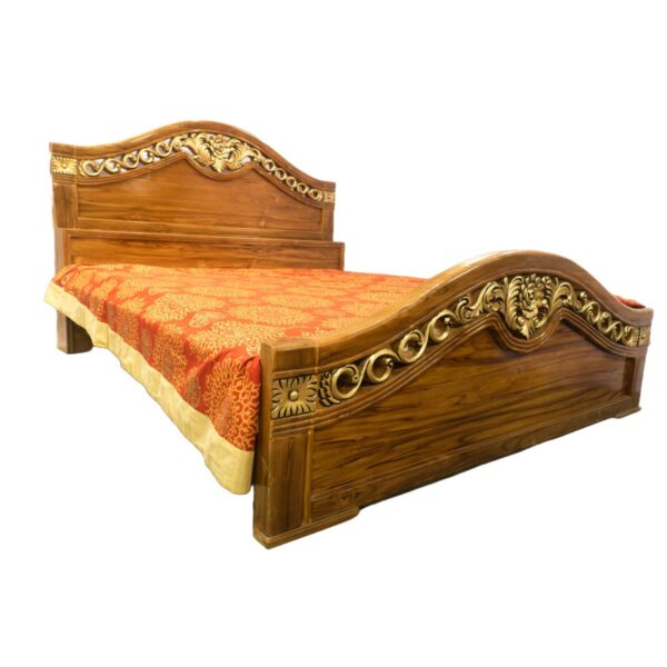 Curved Wooden Panel Bed