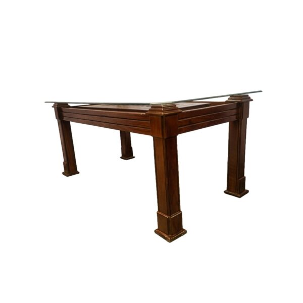 Glass Top Pillar Dining Table