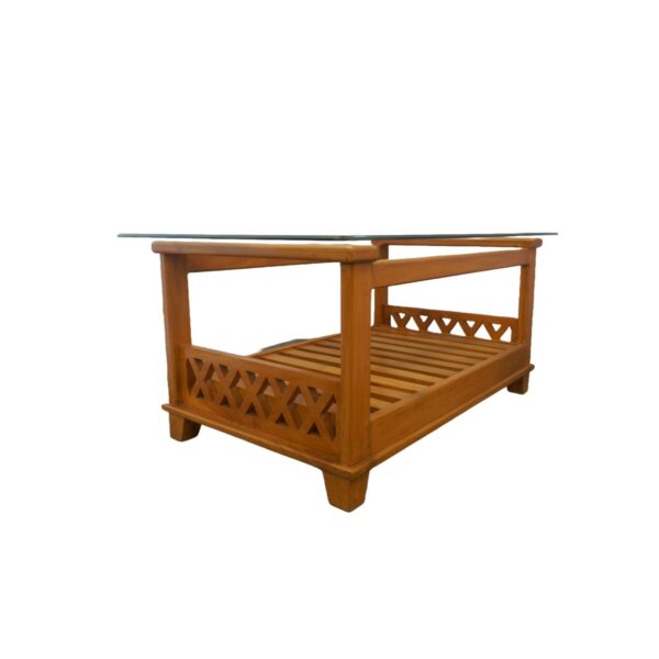 Glass Top Shelf Sofa Table