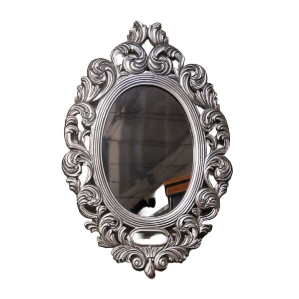 Silver Oval Ornate Mirror Silver Oval Ornate Mirror