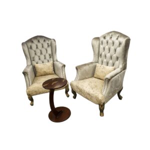Tufted Wing Chair Set Tufted Wing Chair Set