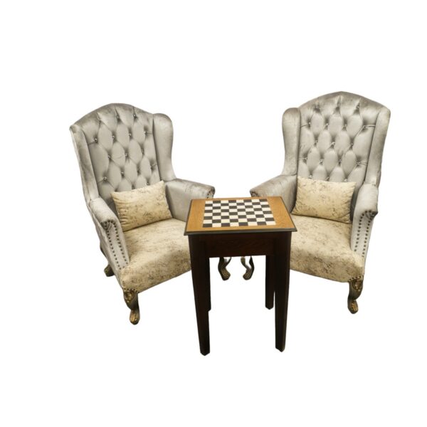 Tufted Wing Chair Set