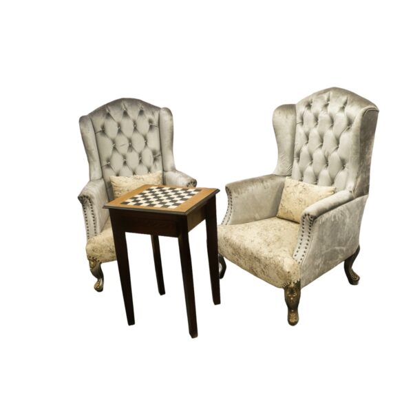 Tufted Wing Chair Set